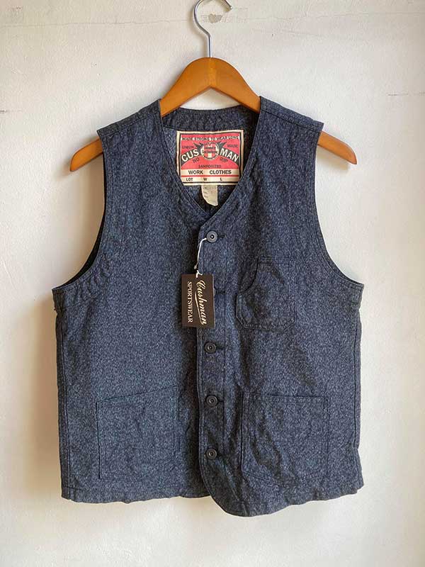 CUSHMAN（クッシュマン）】BLACK CHAMBRAY WORK VEST / MIX BLACK