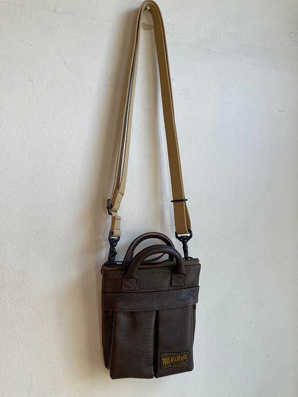 LEATHER HELMET BAG MINI / BROWN(050)